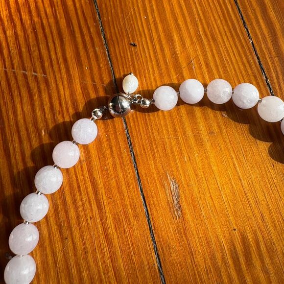Handmade One of a Kind Pink/Mother of Pearl necklace - Picture 6 of 6